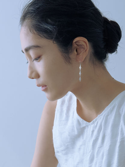 02 紋様/Minamo Chain Earrings ピアス - 3pcs Silver