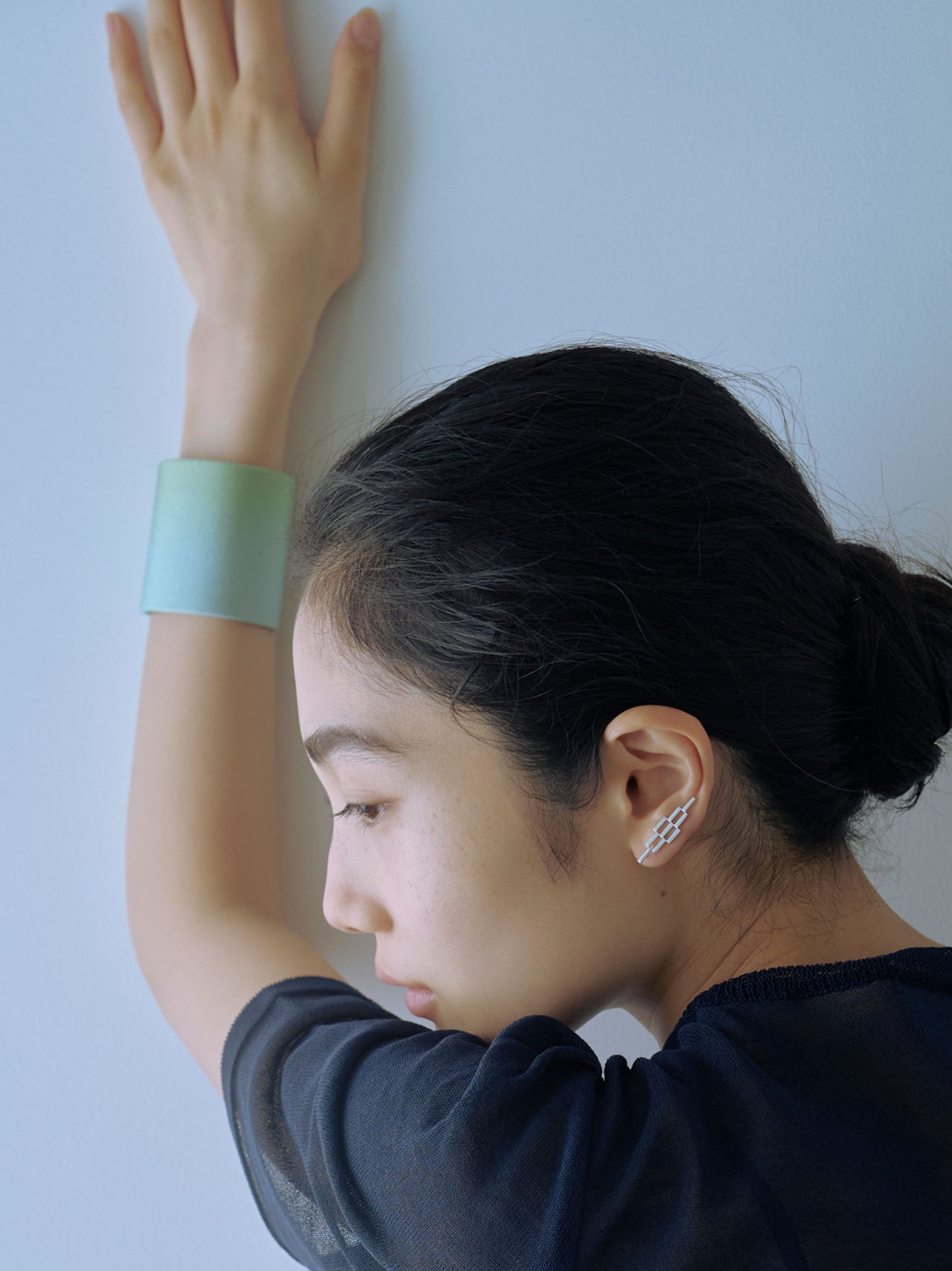 02 紋様/Minamo Clip Earring ピアス〈イヤカフ〉- Silver