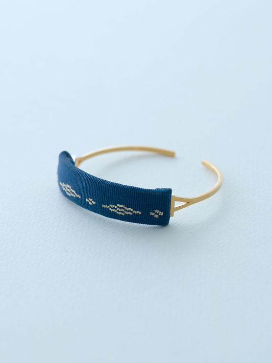 02 藍染/Indigo Minamo Bangle - Gold