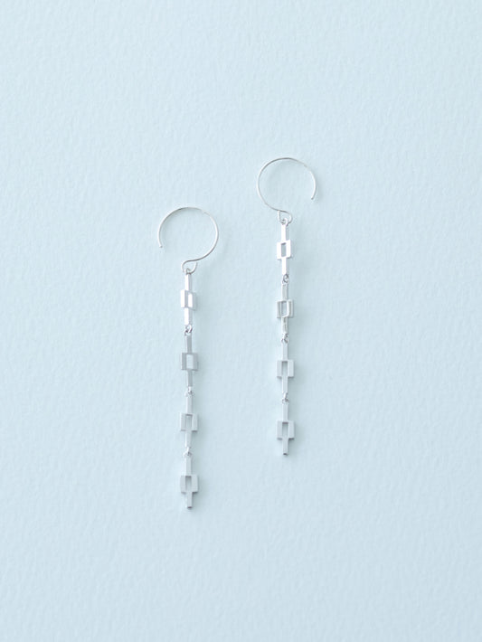 02 紋様/Minamo Chain Earrings ピアス - 4pcs Silver
