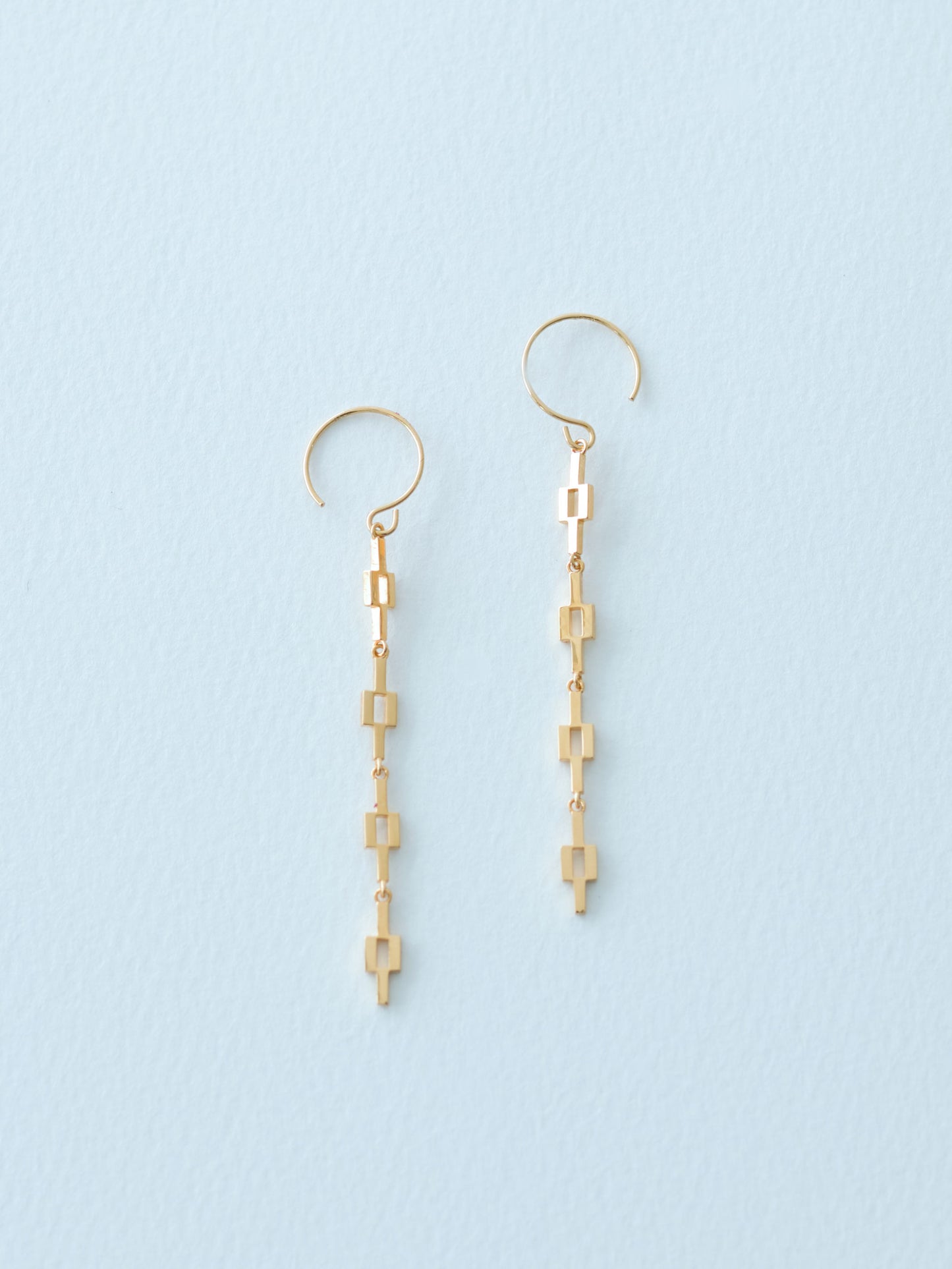02 Pattern/Minamo Chain Earrings - 4pcs Gold
