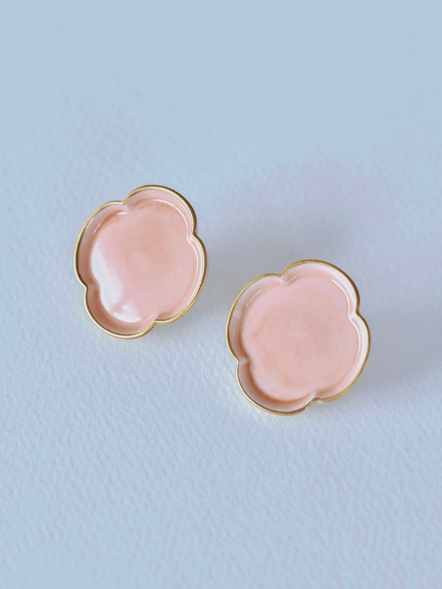 01 木瓜/Mokkou Earrings - Salmon pink