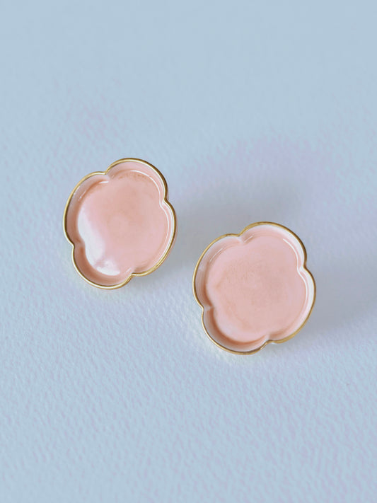 01 木瓜/Mokkou Earrings - Salmon pink