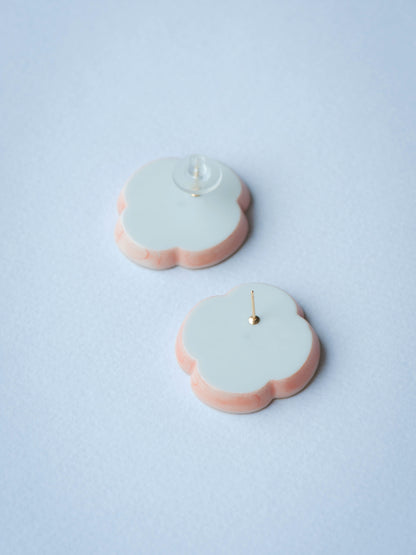 01 木瓜/Mokkou Earrings - Salmon pink